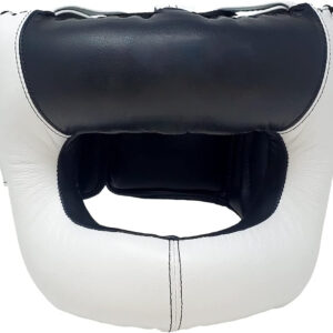 DurableBoxing head guard with adjustable fit and breathable lining.