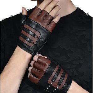 fingerless leather gloves for men
