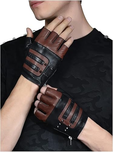 leather gloves men fingerless leather gloves for men