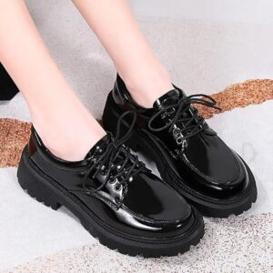 women's black leather tennis shoes