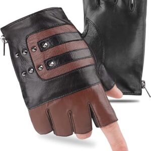 fingerless leather gloves for men