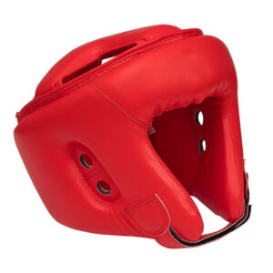 Youth boxing headgear with breathable lining, adjustable straps