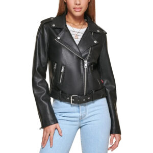 womens black leather jacket for outdor and indor use