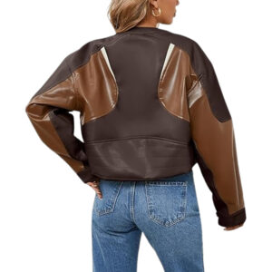 brown leather jacket womens