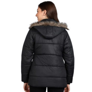 black puffer jacket for classic look