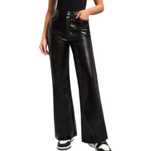 black leather pants women