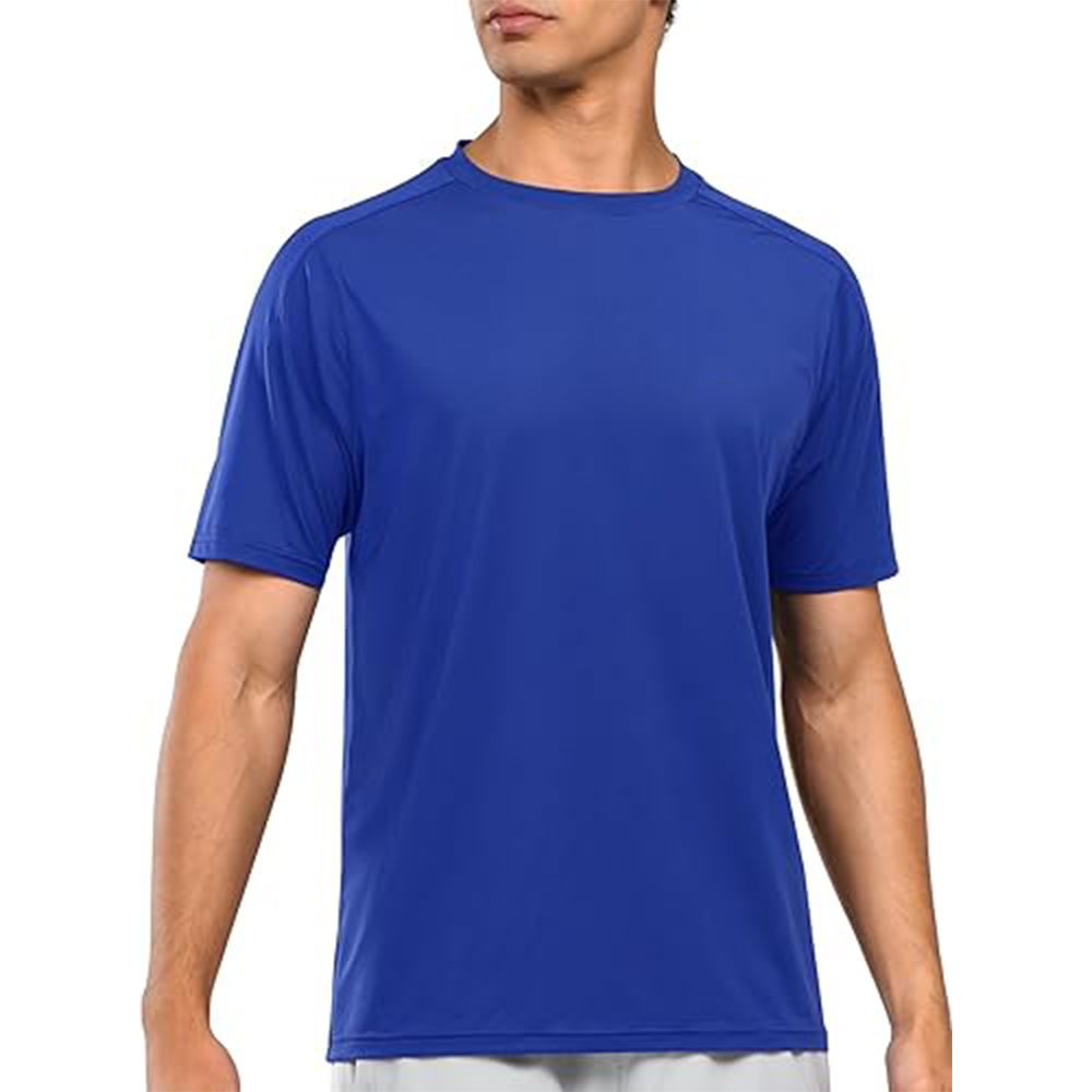 t shirt Men's solid short sleeve athletic T-shirt with crew neck, made from moisture-wicking fabric for sports, fitness, or casual wear.