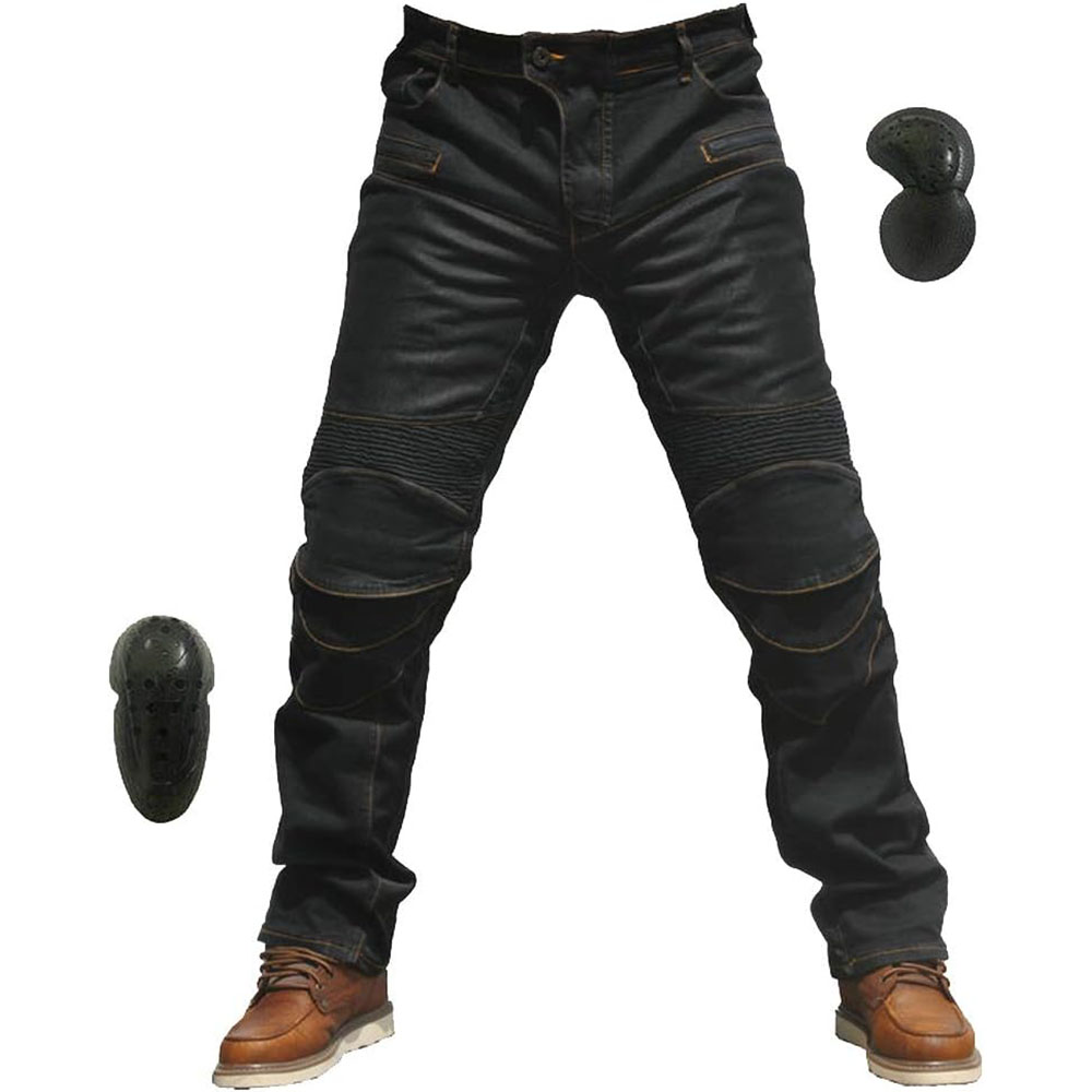 Durable Motorbike Jeans Heavy-duty motorcycle jeans with protective armor and reinforced safety features