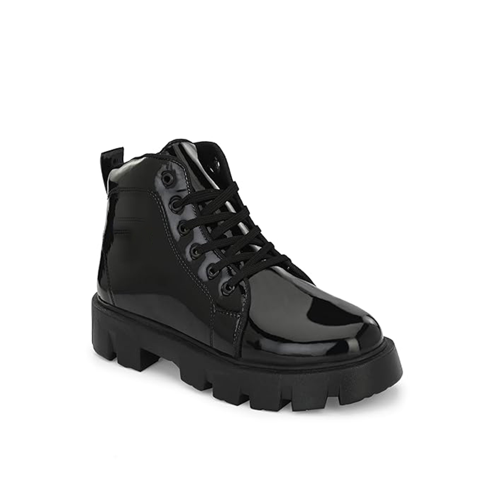 black leather shoes