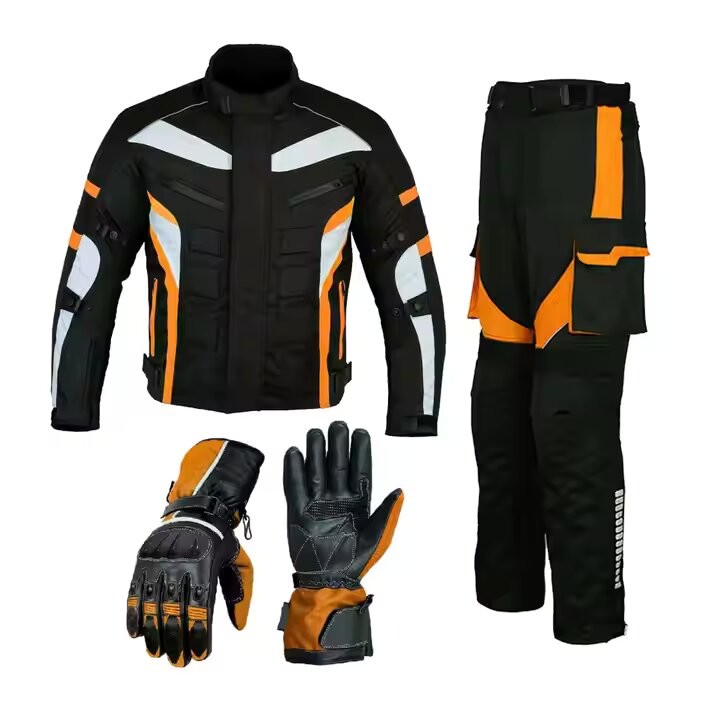 textile motorcycle suit High-performance motorcycle suit with gloves for men – armored riding gear