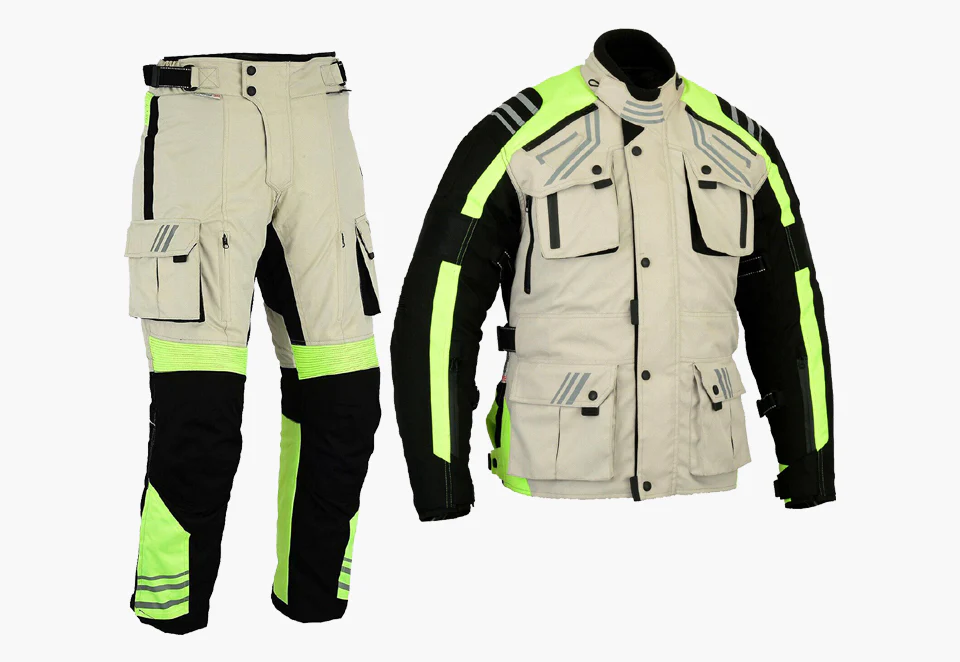 two piece textile motorcycle suit Durable textile motorcycle suit for men – two-piece riding gear