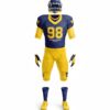 Complete American football uniform set with helmet and jersey